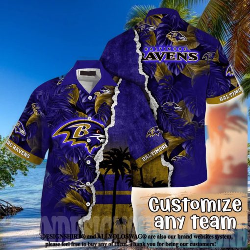 Baltimore Ravens NFL Floral Classic Full Printed Hawaiian Shirt