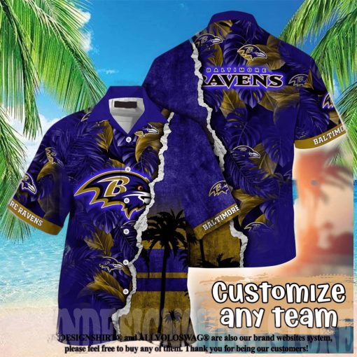 Baltimore Ravens NFL Floral Classic Full Printed Hawaiian Shirt