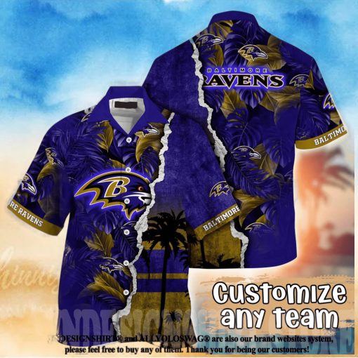 Baltimore Ravens NFL Floral Classic Full Printed Hawaiian Shirt