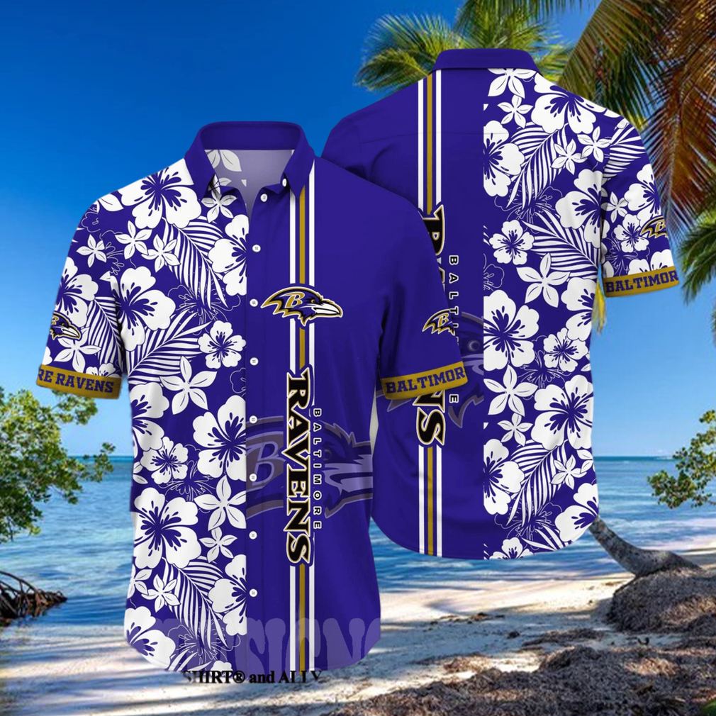 Baltimore Ravens NFL Floral Full Print Classic Hawaiian Shirt Baltimore Ravens NFL Floral Full Print Classic Hawaiian Shirt