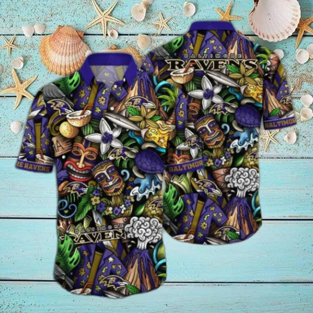 Baltimore Ravens NFL Flower Hawaii Shirt And Tshirt For Fans Baltimore Ravens NFL Flower Hawaii Shirt And Tshirt For Fans