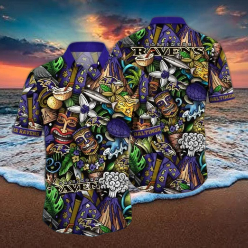 Baltimore Ravens NFL Flower Hawaii Shirt And Tshirt For Fans Baltimore Ravens NFL Flower Hawaii Shirt And Tshirt For Fans