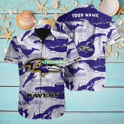 Baltimore Ravens NFL Football Custom Name Hawaiian Shirt Best Gift For Loyal Fans hawaiian shirt