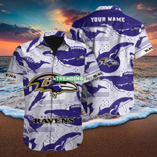 Baltimore Ravens NFL Football Custom Name Hawaiian Shirt Best Gift For Loyal Fans hawaiian shirt