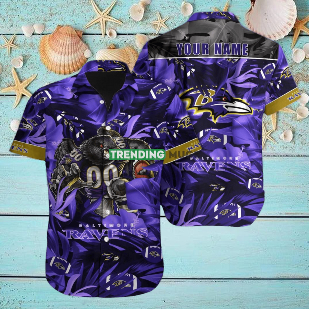 Baltimore Ravens NFL Football Custom Name Hawaiian Shirt Ideal Gift For Fans