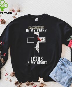 Baltimore Ravens NFL In My Veins Jesus In My Heart Cross 2024 T Shirt