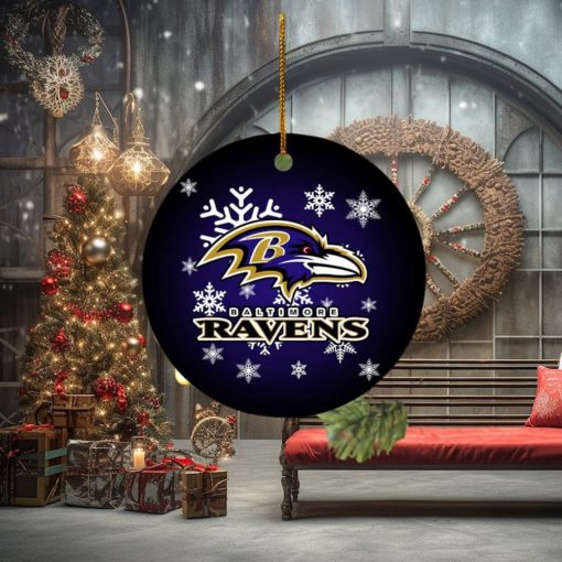 Baltimore Ravens NFL Merry Christmas Ceramic Ornament