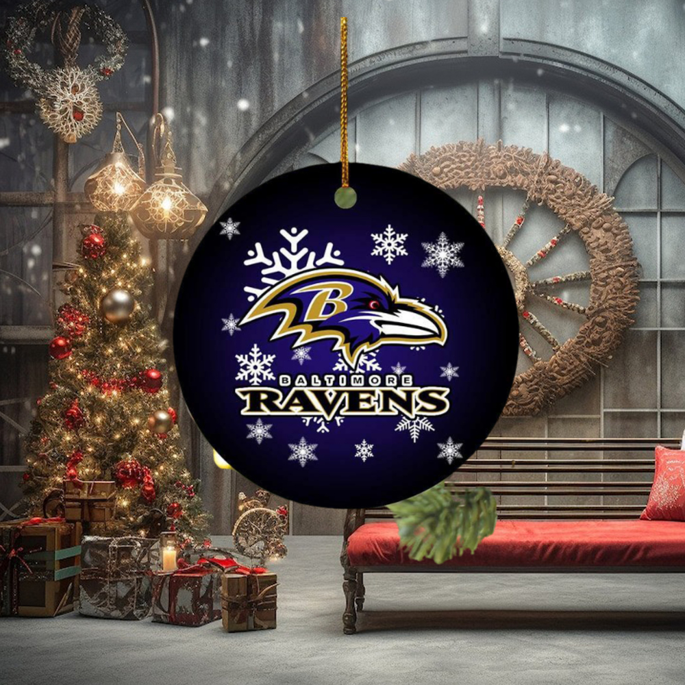 Baltimore Ravens NFL Merry Christmas Ceramic Ornament Baltimore Ravens NFL Merry Christmas Ceramic Ornament