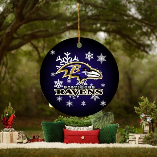 Baltimore Ravens NFL Merry Christmas Ceramic Ornament