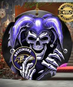 Baltimore Ravens NFL Skull Joker Christmas Tree Decorations Ornament