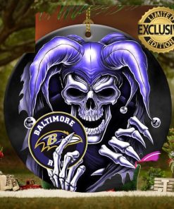 Baltimore Ravens NFL Skull Joker Christmas Tree Decorations Ornament