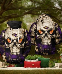 Baltimore Ravens NFL Skull Team 3D Printed Hoodie