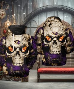 Baltimore Ravens NFL Skull Team 3D Printed Hoodie