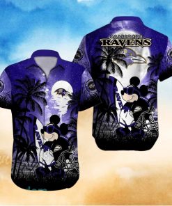 Baltimore Ravens NFL Team Logo Baby Yoda Hawaiian Shirt