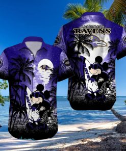 Baltimore Ravens NFL Team Logo Baby Yoda Hawaiian Shirt