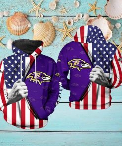 Baltimore Ravens NFL US Flag Team 3D Printed Hoodie Ver 1