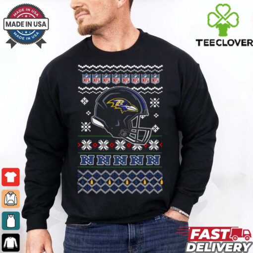 Baltimore Ravens NFL football Christmas helmet shirt