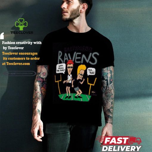 Baltimore Ravens NFL x Homage x Beavis and Butt Head Unisex Tri Blend T Shirt