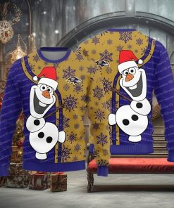 Baltimore Ravens Olaf Teams Funny Knitted Sweater For Christmas