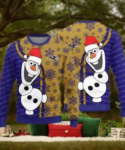 Baltimore Ravens Olaf Teams Funny Knitted Sweater For Christmas