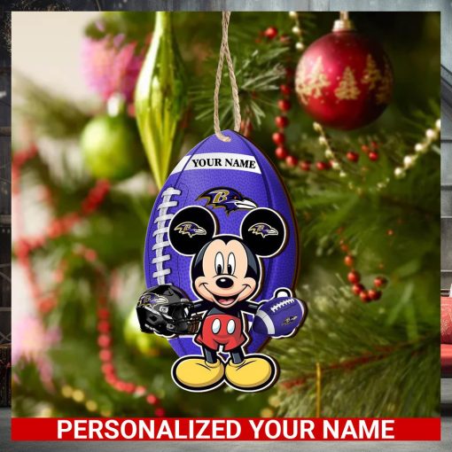 Baltimore Ravens Personalized Your Name Mickey Mouse And NFL Team Ornament SP161023162ID03