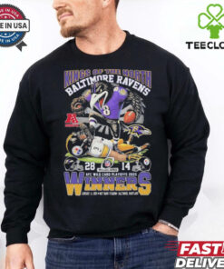 Baltimore Ravens Pittsburgh Steelers Kings Of The North AFC Wild Card Playoffs 2025 Winners NFL Mascot T shirts