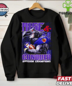 Baltimore Ravens Rise and Conquer Division Champions Retro Shirt with a vintage-inspired design celebrating the Ravens' division title, perfect for fans honoring the team's victory in a classic style.