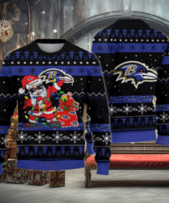Baltimore Ravens Santa Claus Ugly Christmas Sweater