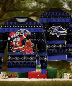 Baltimore Ravens Santa Claus Ugly Christmas Sweater