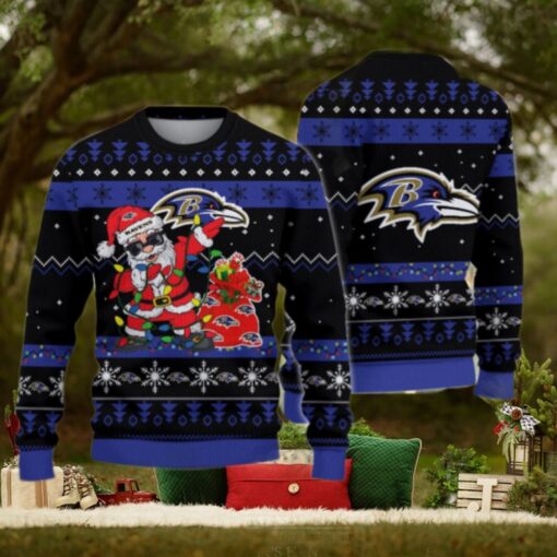 Baltimore Ravens Santa Claus Ugly Christmas Sweater