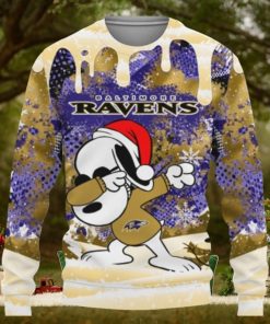 Baltimore Ravens Snoopy Dabbing The Peanuts Ugly Christmas Sweaters