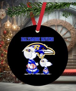 Baltimore Ravens Snoopy play soccer ornament