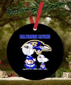 Baltimore Ravens Snoopy play soccer ornament