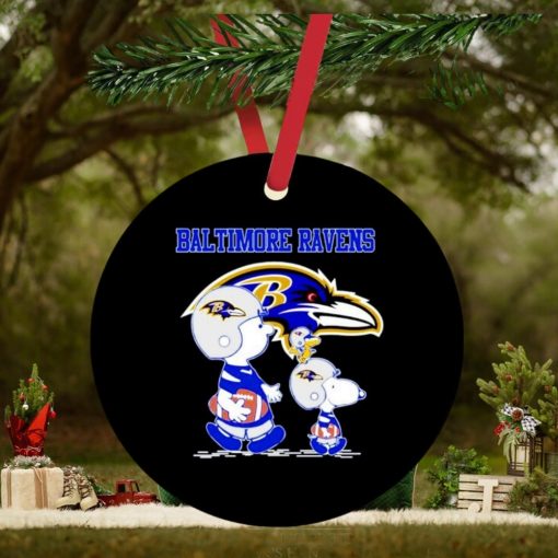 Baltimore Ravens Snoopy play soccer ornament