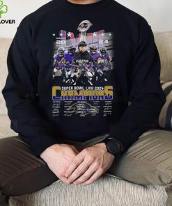 Baltimore Ravens Super Bowl LVIII 2024 Champions Signatures T Shirt