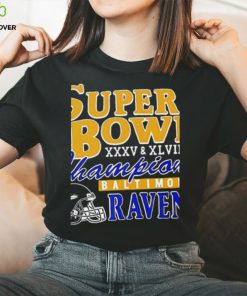 Baltimore Ravens Super Bowl XXXV And XLVII Champions Unisex T Shirt