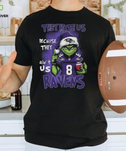 Baltimore Ravens They Hate Us Because They Ain_t Us Ravens Grinch Christmas Holidays Hoodie T Shirts