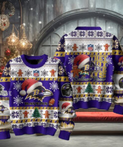Baltimore Ravens They Not Like Us Christmas Happy Holidays Ugly Sweater