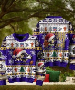 Baltimore Ravens They Not Like Us Christmas Happy Holidays Ugly Sweater