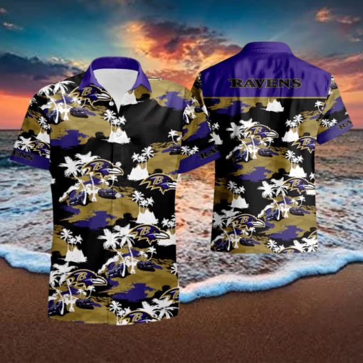 Baltimore Ravens Tommy Bahama Hawaiian Shirt And Short Set Gift Men Women