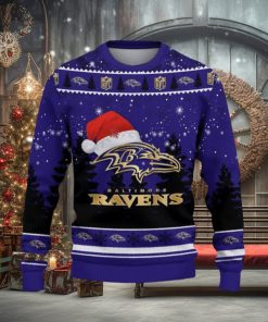 Baltimore Ravens Ugly Christmas Sweater Tree Santa Hat Car For Fans Gift Familys Holidays