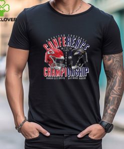 Baltimore Ravens Vs Kansas City Chiefs 2023 AFC Championship Matchup Helmet Head To Head Unisex T Shirt