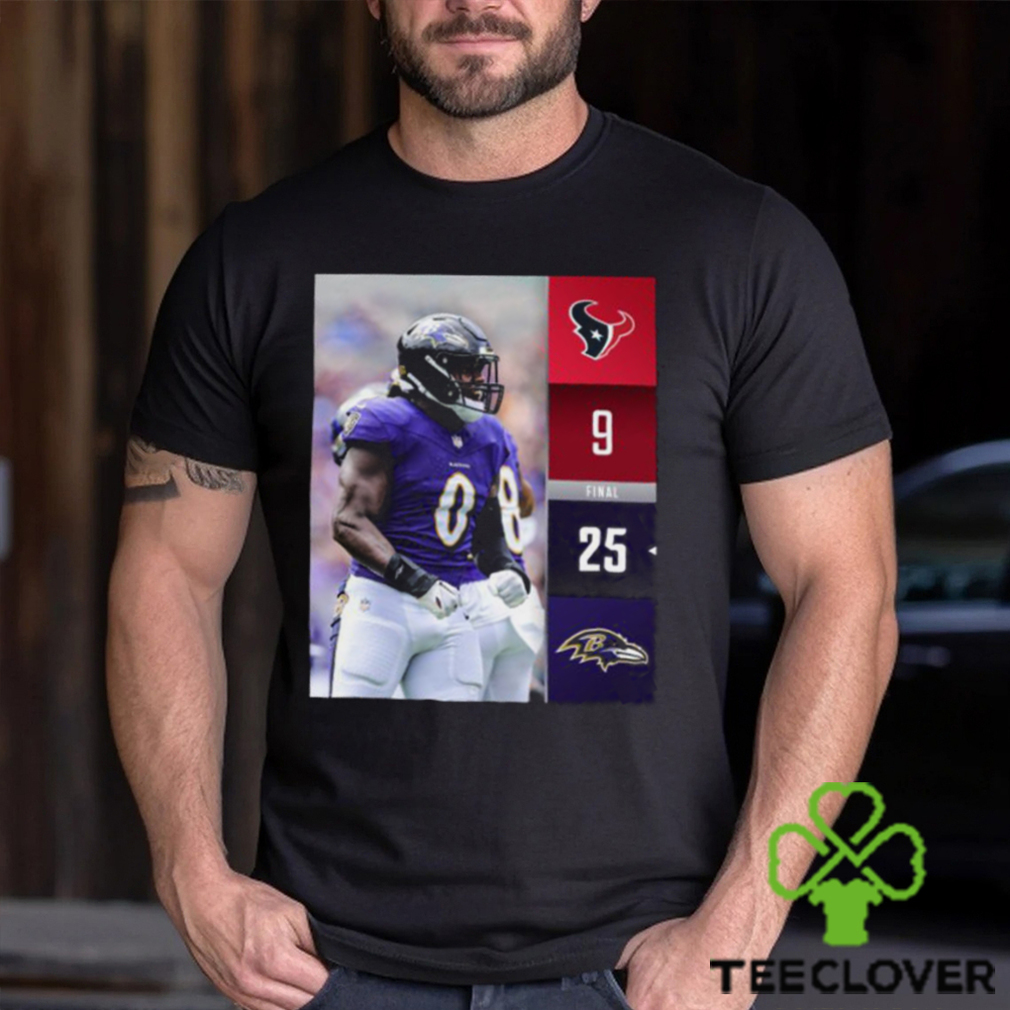 Baltimore Ravens Win 25 9 Houston Texans NFL Kickoff 2023 Final Score Shirt Baltimore Ravens Win 25 9 Houston Texans NFL Kickoff 2023 Final Score Shirt