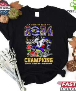 Baltimore Ravens back to back 2024 AFC North Division champions mascot shirt