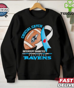 Baltimore Ravens crucial catch intercept diabetes hoodie, sweater, longsleeve, shirt v-neck, t-shirt