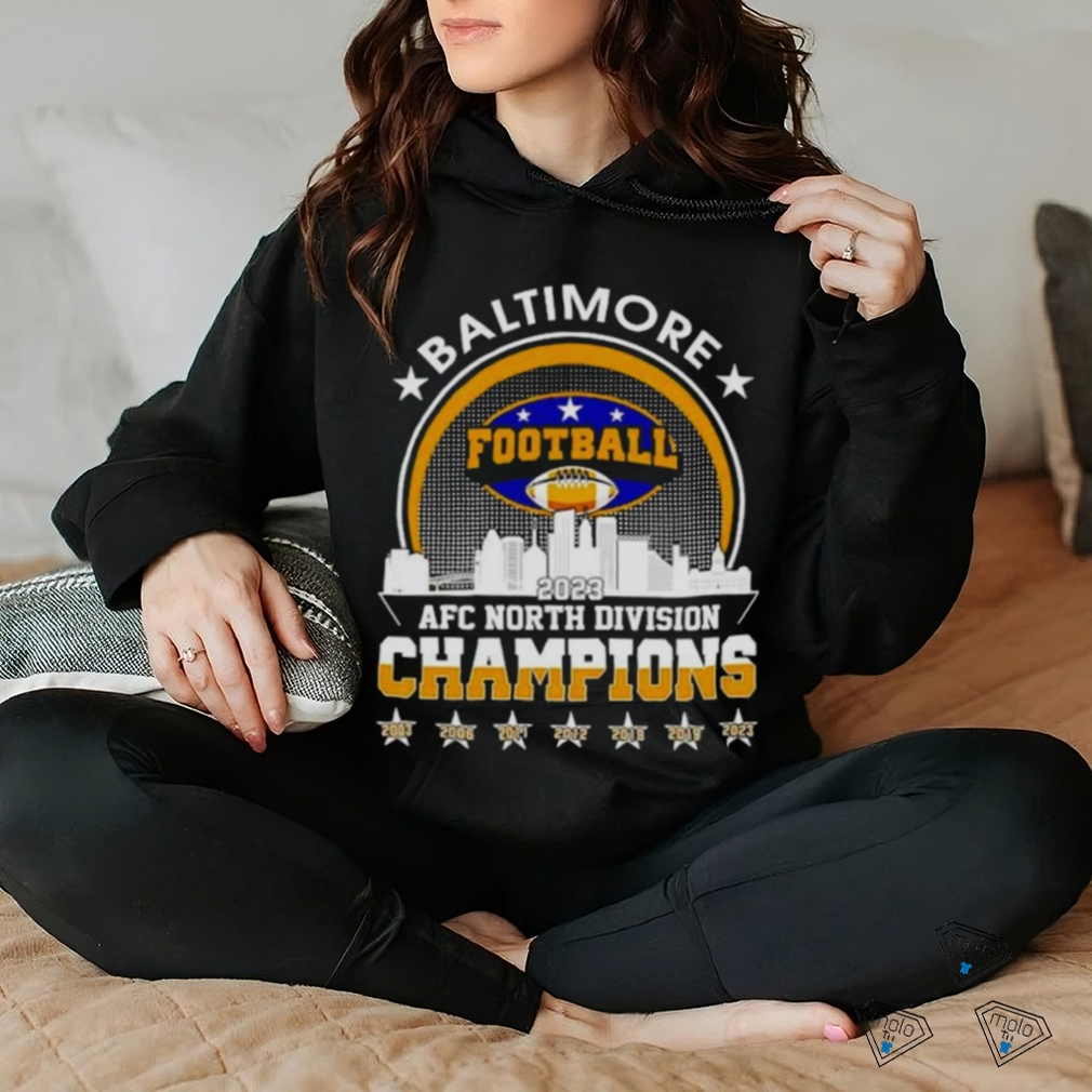 Baltimore Ravens football 2023 AFC North Division Champions skyline shirt