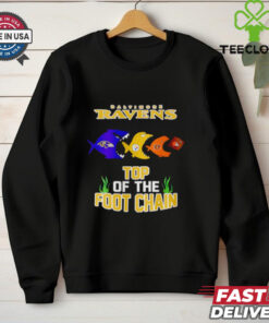 Baltimore Ravens Top of the Foot Chain Shirt, featuring a stylish design showcasing the team’s logo and a bold graphic of a chain, symbolizing strength and unity. Perfect for fans supporting the Ravens in a trendy, eye-catching style.