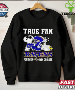 Baltimore Ravens true fan forever win or lose Snoopy shirt
