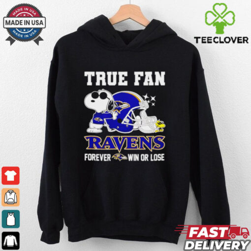Baltimore Ravens true fan forever win or lose Snoopy shirt