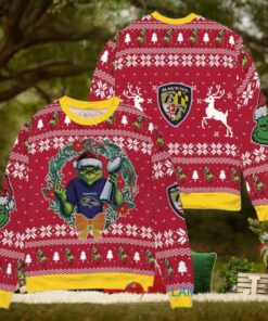 Baltimore Ravens x Grinch NFL Dr. Seuss How the Grinch Stole Christmas with Super Bowl Trophy Ugly Christmas Sweater Red